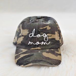 Dog Mom Camo Distressed Vintage Wash Cap